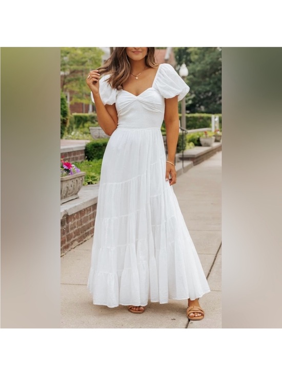 Free People Dresses & Skirts - Free People Sundrenched Short Sleeve Maxi White XL Boho